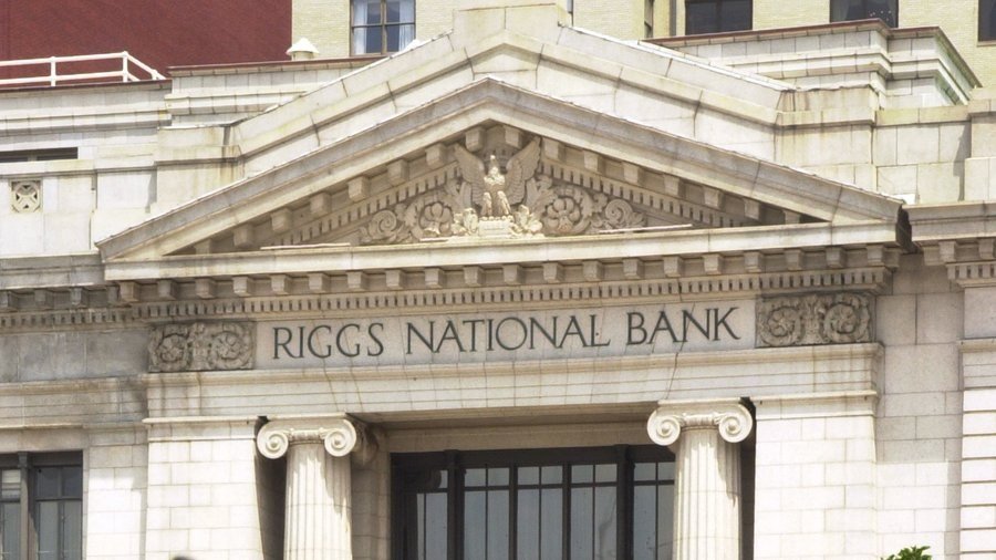 Riggs National Bank facade with eagle pediment